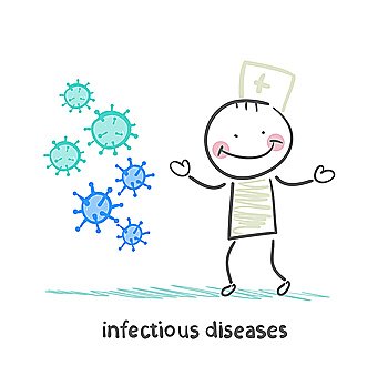 infectious diseases stands next to infection