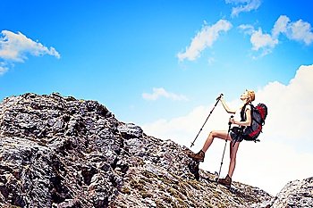 Young woman mountaineer