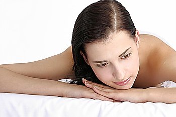 ´Young woman lying on front,close up´
