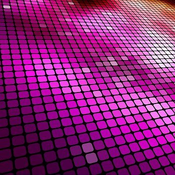 Magenta colored perspective mosaic vector background.