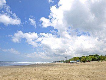Sunny beach landscape at Kuta, Bali, Indonesia