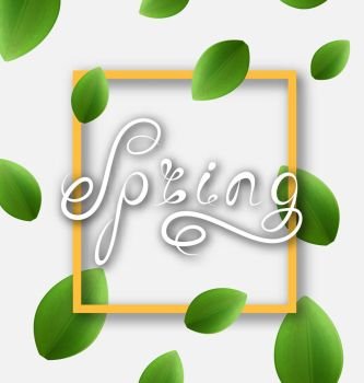 Spring Lettering, Calligraphic Text, Headline Pattern. Spring Lettering, Calligraphic Text, Headline Pattern - Illustration Vector