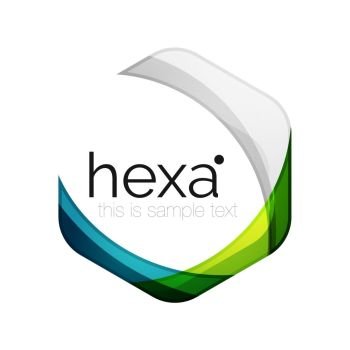 Clean professional business hexagon emblem. Clean professional vector business hexagon emblem. Blue and green colors
