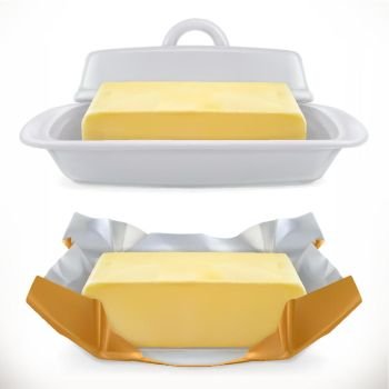 Butter. 3d realistic vector icon