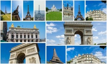 Collage of paris photos collection