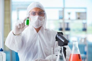 Chemist testing in the laboratory cannabis extract for medical purposes. Chemist testing in the laboratory cannabis extract for medical p