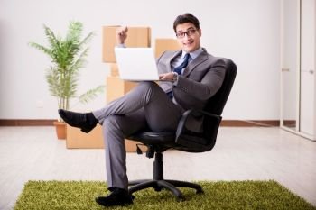 Businessman sitting on the chair in office