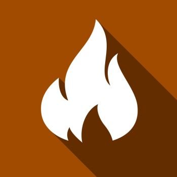 Fire flames, set icons with shadow on a square shape-14. Fire flames, set