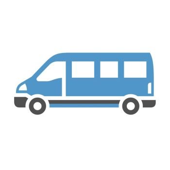 vehicle flat icon. Van - gray blue icon isolated on white background