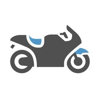 Motorcycle - gray blue icon isolated on white background. motorcycle flat icon