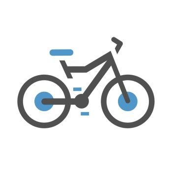 Bike - gray blue icon isolated on white background. bike flat icon