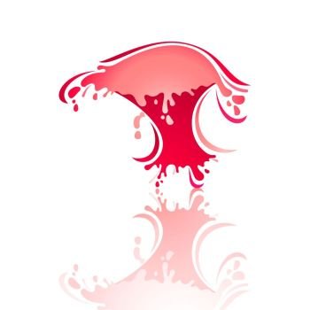 Splash color Wave with reflection. Splash red wave with reflection, vector illustration