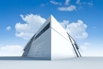 Abstract architecture 3d rendering. Abstract architecture. Building design and 3d model my own