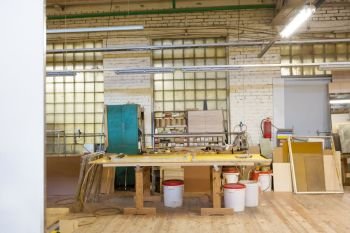 production, manufacture and woodworking industry concept - furniture factory workshop. woodworking factory workshop. woodworking factory workshop
