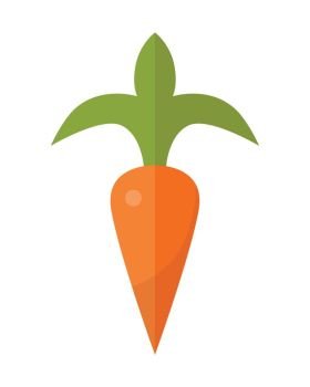 Carrot vector in flat style design. Vegetable illustration for conceptual banners, icons, app pictogram, infographic, and logotype elements. Isolated on white background.     . Carrot Vector Illustration in Flat Style Design.  