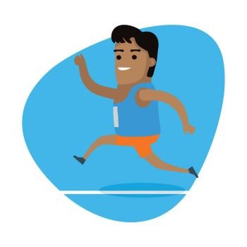 Running Man, Sports Icon. Running man, sports icon. Running man in sports uniform on running track. Olympic species of event. Vector pictograms for web, print and other projects. Summer olympic games symbols.