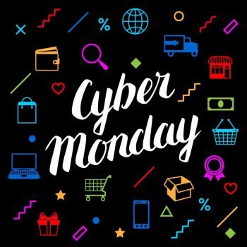 Cyber monday sale background. Online shopping and marketing advertising concept. Cyber monday sale background. Online shopping and marketing advertising concept.