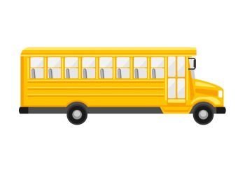 Illustration of yellow school bus.. Illustration of yellow school bus on white background.