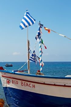  in the mediterranean sea cruise greece island in santorini europe boat harbor and pier