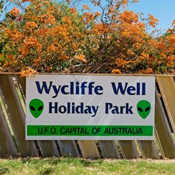 in  australia   the sign of wycliffe well the capital of ufo