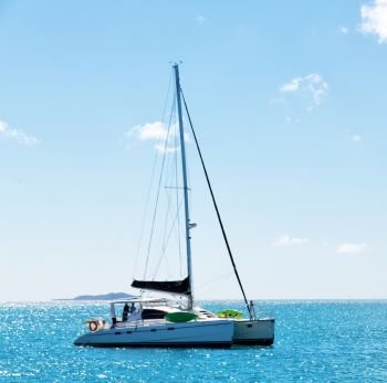 in  australia fraser island and a catamaran in the ocean like luxury cruise