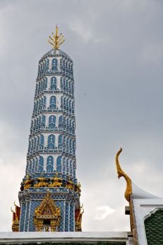 bangkok in   temple  thailand abstract cross colors roof  wat  palaces   asia sky   and  colors religion mosaic rain 
