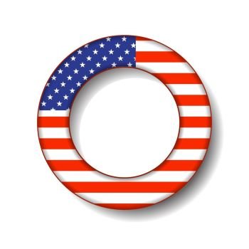 United State of America flag on button