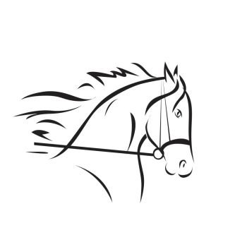 Vector silhouette of a horse’s head