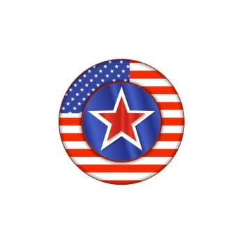 United State of America flag on button