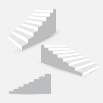 White stairs template set