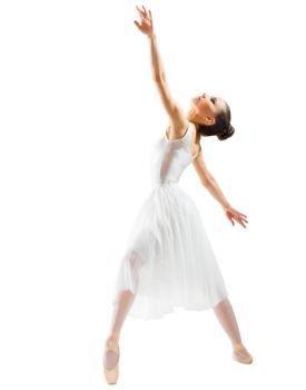 Young ballerina isolated on white. Young ballerina isolated