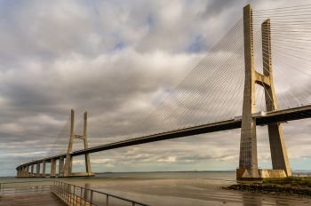 View of Vasco da Gama bridge in Lisbon