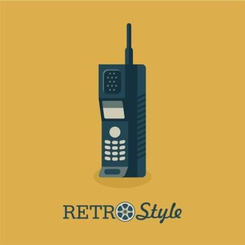 The radiotelephone. Handset. An outdated model. Vector illustration.