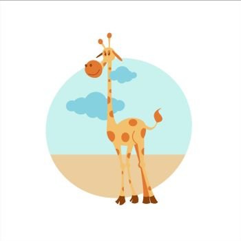 Africa clipart. Giraffe. Vector illustration. Isolated on a white background.