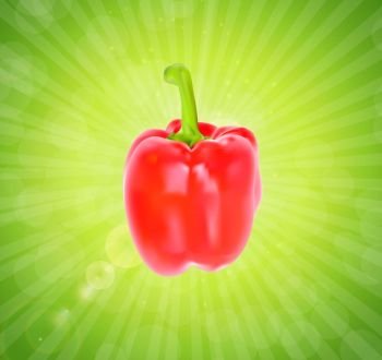 Colored Fresh Sweet Pepper Vector Isolated on White Background. EPS10. Colored Fresh Sweet Pepper Vector Isolated on White Background.