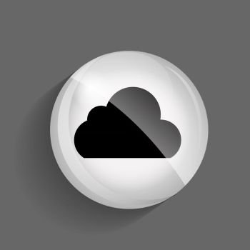 Cloud Glossy Icon Vector Illustration on Gray Background. EPS10. Cloud Glossy Icon Vector Illustration