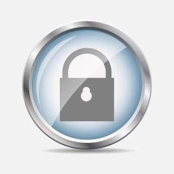 Security Glossy Icon Isolated Vector Illustration. EPS10. Security Glossy Icon Vector Illustration
