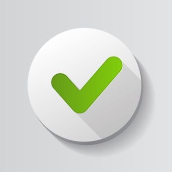 Green Check Mark Icon Button Vector Illustration EPS10. Green Check Mark Icon Button Vector Illustration
