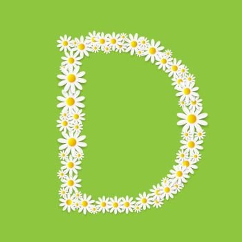 Flora Daisy Design Alphabet Vector Illustartion EPS10. Flora Daisy Design Alphabet Vector Illustartion