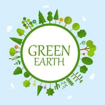 Green Earth Concept Natural Vector Illustration EPS10. Green Earth Concept Natural Vector Illustration