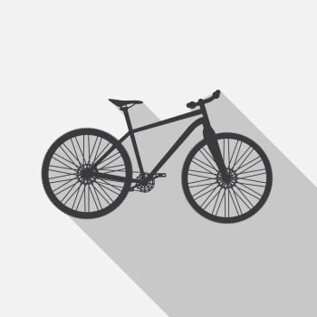 Bicycle Icon wih Long Shadow. Vector Illustrator. EPS10. Bicycle Icon wih Long Shadow. Vector Illustrator
