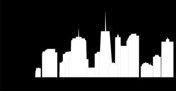 Black vector illustration of cities silhouette. EPS10. vector illustration of cities silhouette