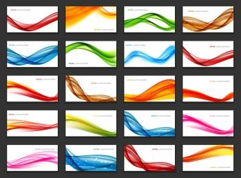Abstract Colored Wave Card Set Background. Vector Illustration. EPS10. Abstract Colored Wave Card Set Background. Vector Illustration