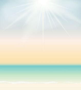 Summer Time Sea and Sky Vector Background Illustration EPS10. Summer Time Sea and Sky Vector Background Illustration