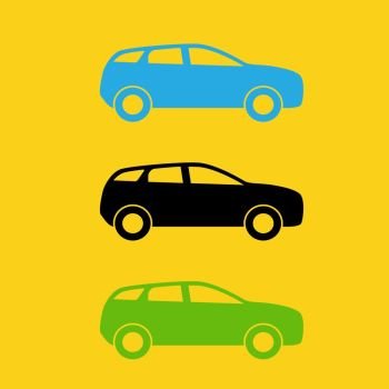 Set of Colorful Car silhouette. Vector Illustration. EPS10. Set of Colorful Car silhouette. Vector Illustration.