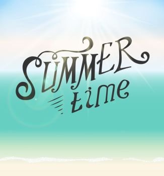 Summer Time Seaside Vector Background Illustration EPS10. Summer Time Seaside Vector Background Illustration