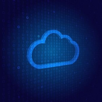 Cloud symbol network on a digital background. . Cloud symbol network on a digital background. Vector illustration .