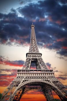 Beautiful view of famous Eiffel Tower in Paris, France. Eiffel Tower in Paris, France