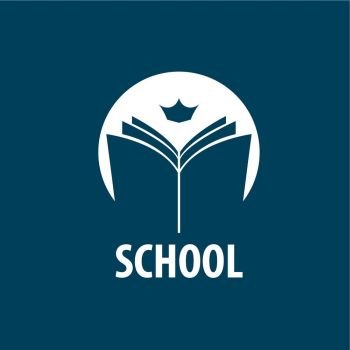 vector logo School. Abstract logo of books and school. Illustration, vector template