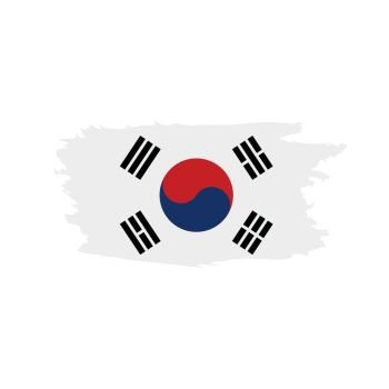 South Korean flag, vector illustration. South Korean flag, vector illustration on a white background